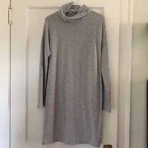 Cowl neck sweatshirt dress